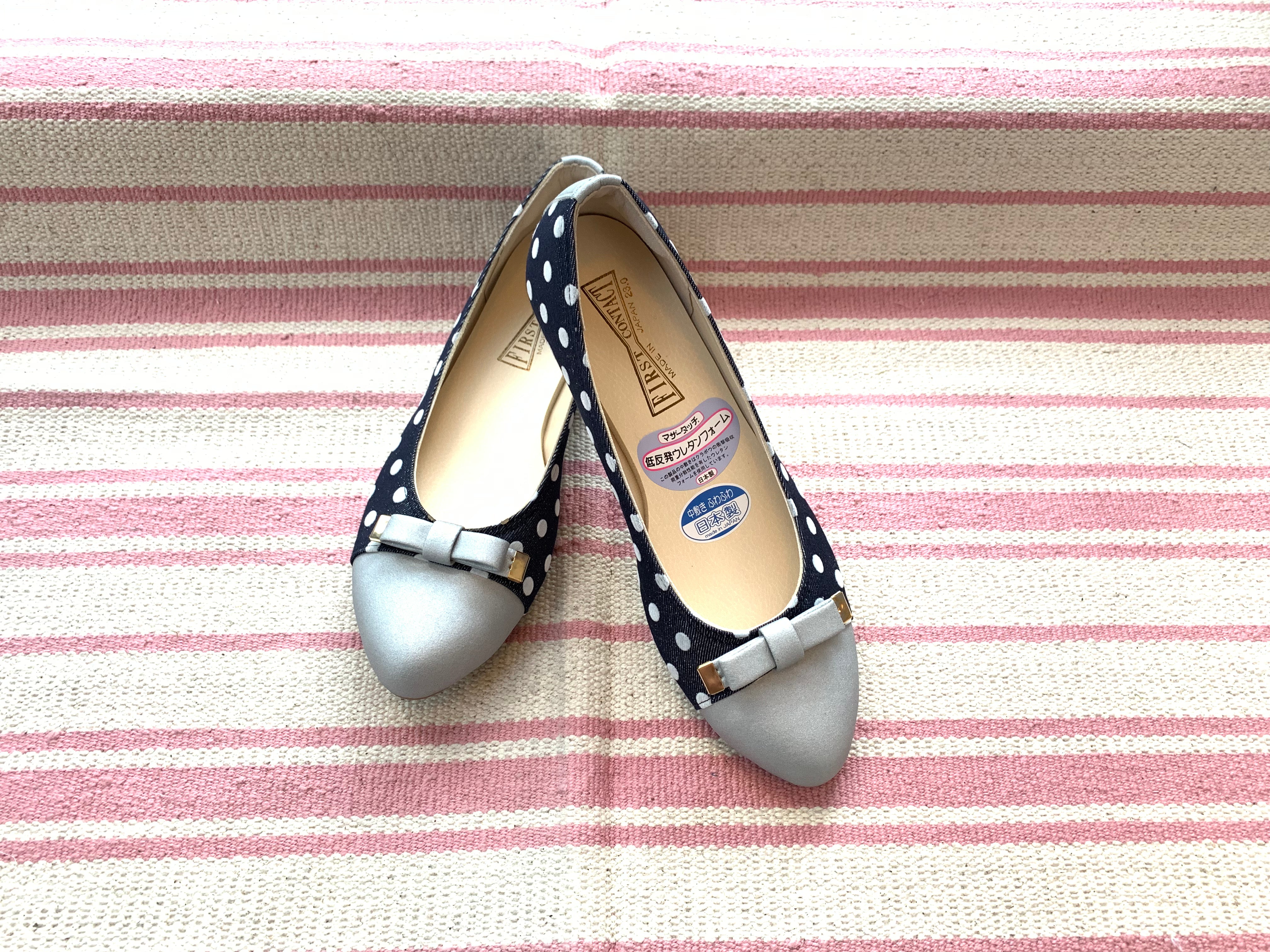 Japan Fashion Dots Pattern Flats with Bow (Soft Soles)-ARCH CONTACT-BE-JP/TW Size-1: 230-偉豐鞋 WELL SHOE HK-Well Shoe-偉豐鞋-偉豐網-荃灣鞋店-Functional shoes-Hong Kong Tsuen Wan Shoe Store-Tai Wan Shoe-Japan Shoe-高品質功能鞋-台灣進口鞋-日本進口鞋-High-quality shoes-鞋類配件-荃灣進口鞋-香港鞋店-優質鞋類產品-水靴-帆布鞋-廚師鞋-香港鞋品牌-Hong Kong Shoes brand-長者鞋-Hong Kong Rain Boots-Kitchen shoes-Cruthes-Slipper-Well Shoe Hong Kong-Anello-Arriba-休閒鞋-舒適鞋-健康鞋-皮鞋-Healthy shoes-Leather shoes-Hiking shoes