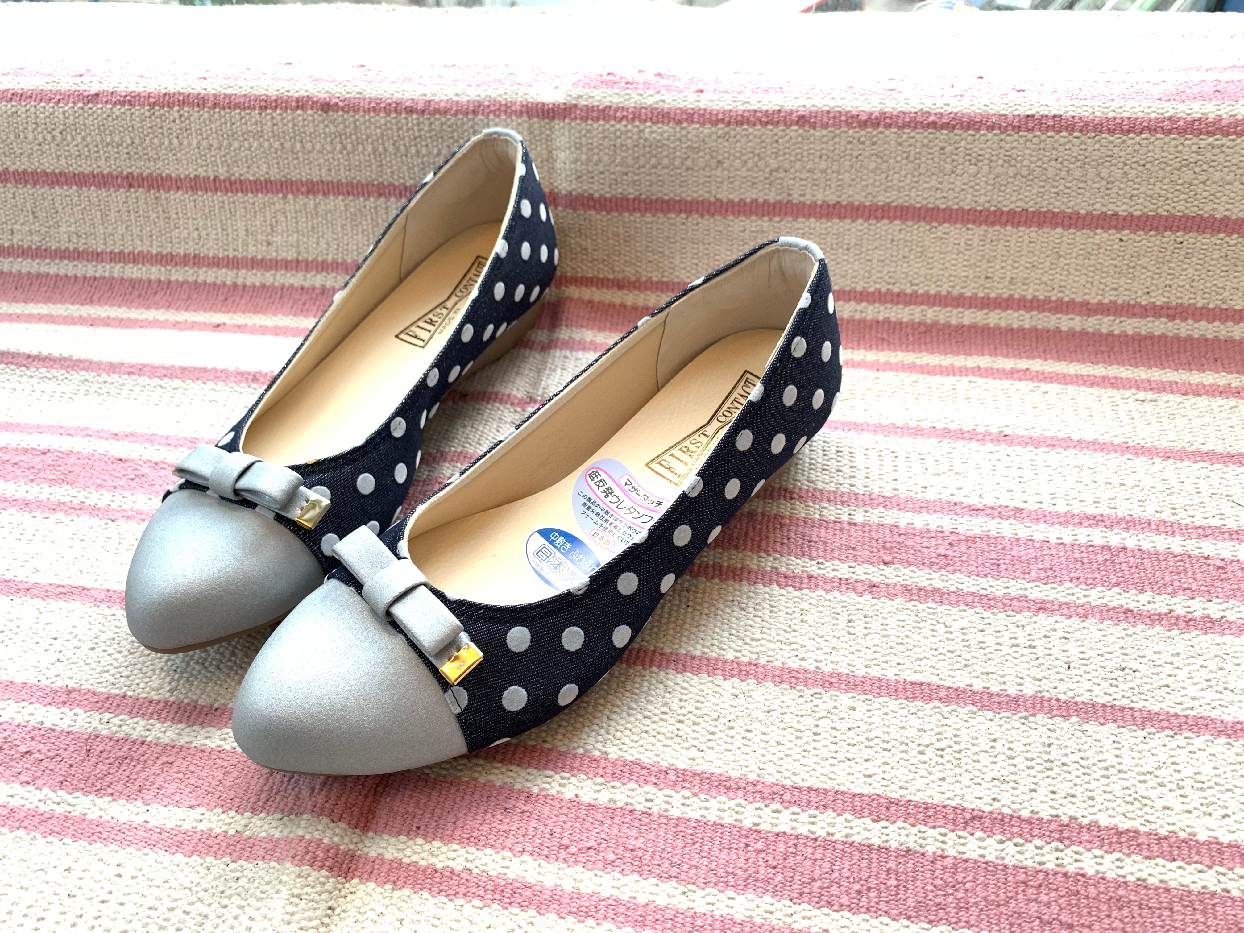 Japan Fashion Dots Pattern Flats with Bow (Soft Soles)-ARCH CONTACT-BE-JP/TW Size-1: 230-偉豐鞋 WELL SHOE HK-Well Shoe-偉豐鞋-偉豐網-荃灣鞋店-Functional shoes-Hong Kong Tsuen Wan Shoe Store-Tai Wan Shoe-Japan Shoe-高品質功能鞋-台灣進口鞋-日本進口鞋-High-quality shoes-鞋類配件-荃灣進口鞋-香港鞋店-優質鞋類產品-水靴-帆布鞋-廚師鞋-香港鞋品牌-Hong Kong Shoes brand-長者鞋-Hong Kong Rain Boots-Kitchen shoes-Cruthes-Slipper-Well Shoe Hong Kong-Anello-Arriba-休閒鞋-舒適鞋-健康鞋-皮鞋-Healthy shoes-Leather shoes-Hiking shoes