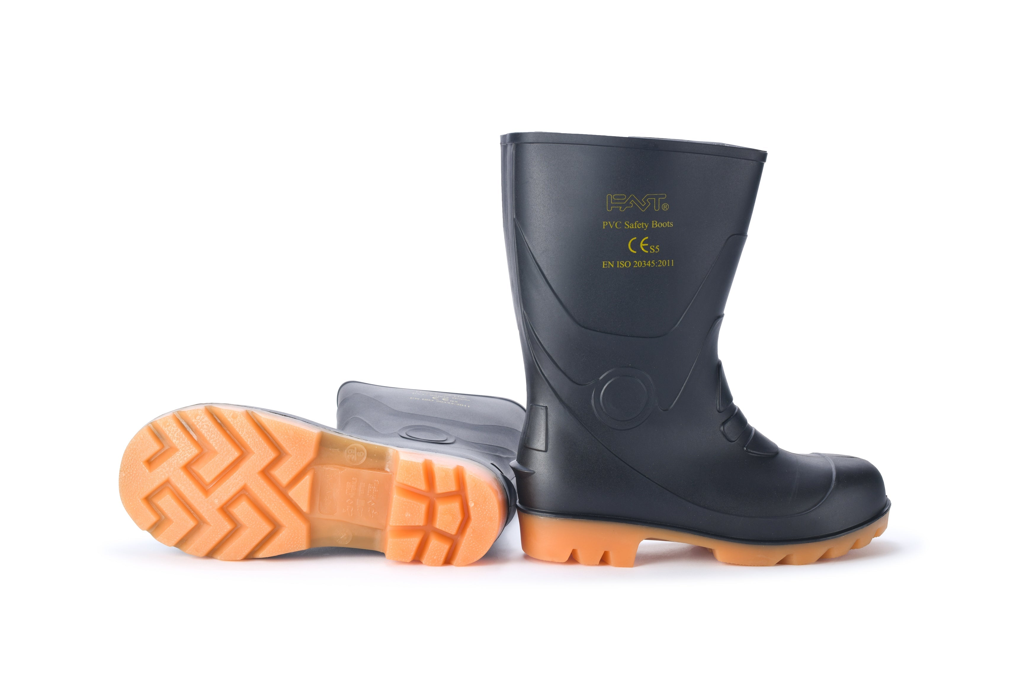 Safety Short Rain Boots  (Steel Toe Cap + Steel Soles)